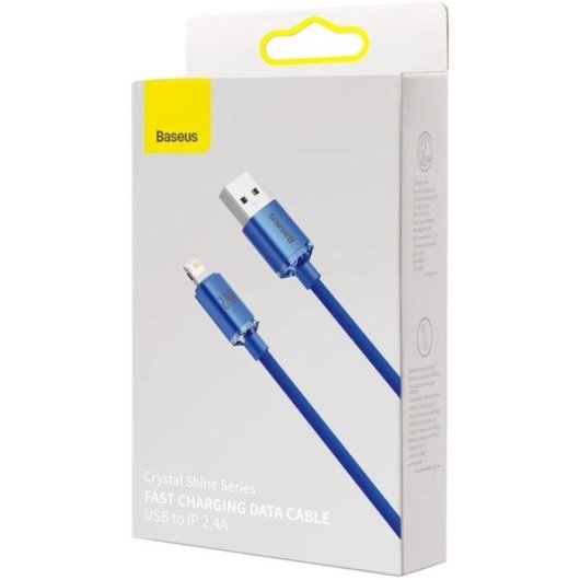 Cable USB a Lightning Baseus Crystal Shine 1,2 m Azul 2,4 A