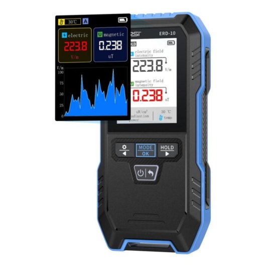 Detector de radiação FNIRSI ERD-10 4 em 1 Preto/Azul