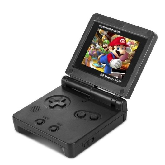 Dam Electronics Consola Retro Tragbar 500 Spiele 3 Zoll Klappbar Schwarz