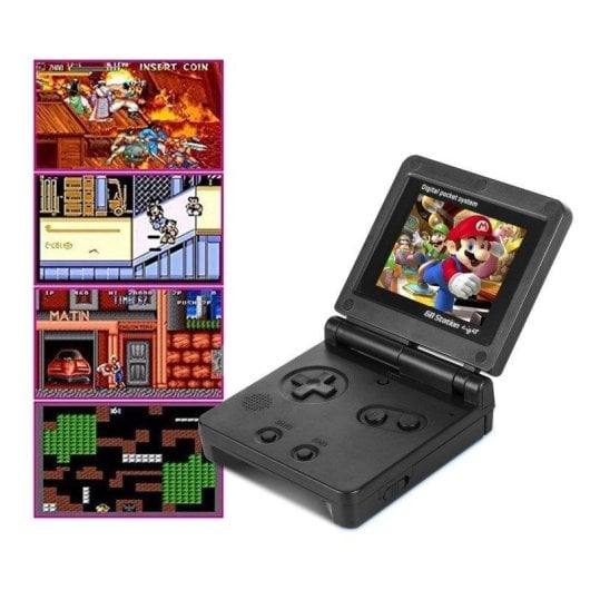 Dam Electronics Consola Retro Tragbar 500 Spiele 3 Zoll Klappbar Schwarz