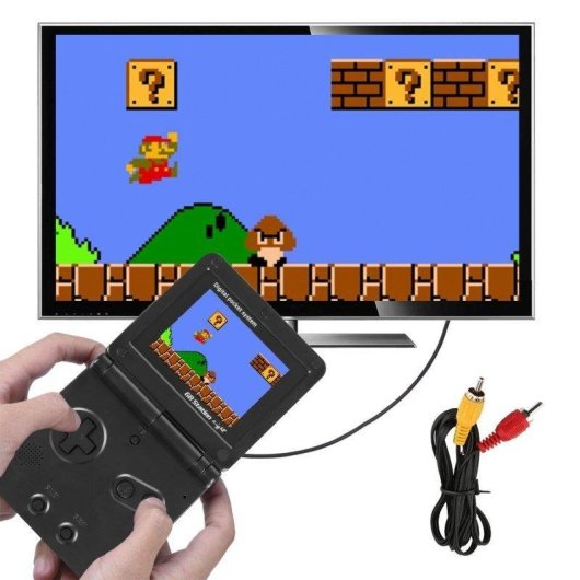 Dam Electronics Consola Retro Tragbar 500 Spiele 3 Zoll Klappbar Schwarz