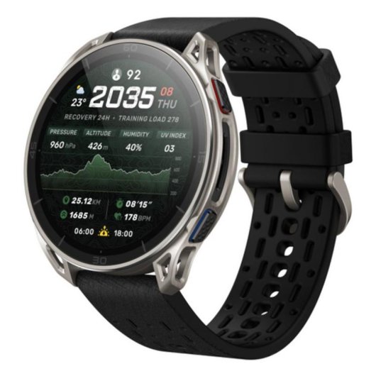 Amazfit Cheetah 2 Ultra Bluetooth GPS NFC 44mm Titanio Correa Negra Talla Única 5ATM SpO2 Pulsómetro