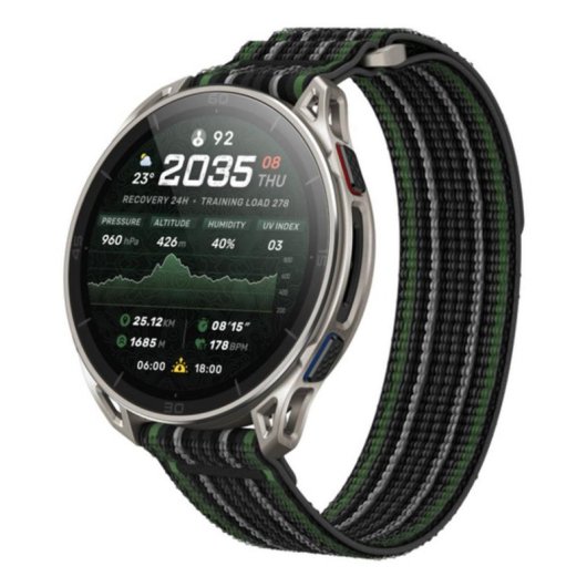 Amazfit Cheetah 2 Ultra Bluetooth GPS NFC 44mm Titanio Correa Negra Talla Única 5ATM SpO2 Pulsómetro