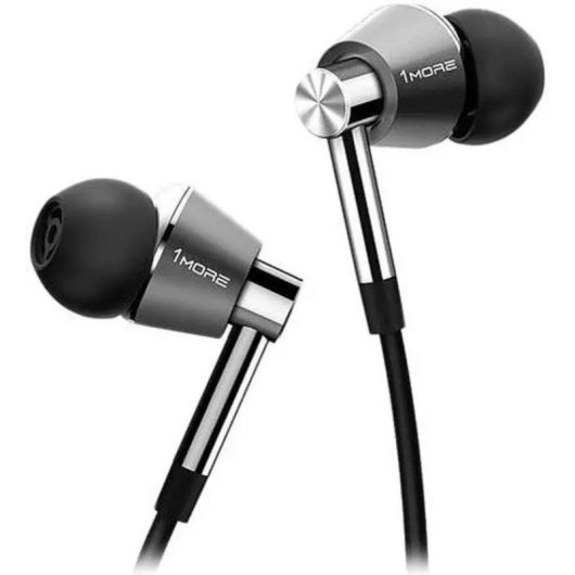 Auriculares 1MORE E1001 avec câble, Triple Driver, Micro MEMS, contrôle in-line, noir et argent