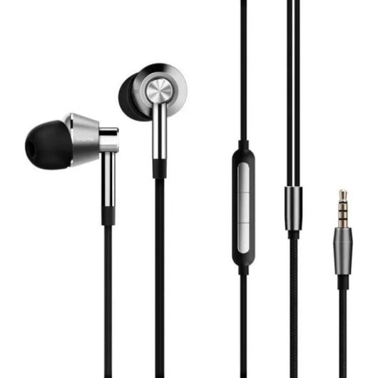 Auriculares 1MORE E1001 avec câble, Triple Driver, Micro MEMS, contrôle in-line, noir et argent