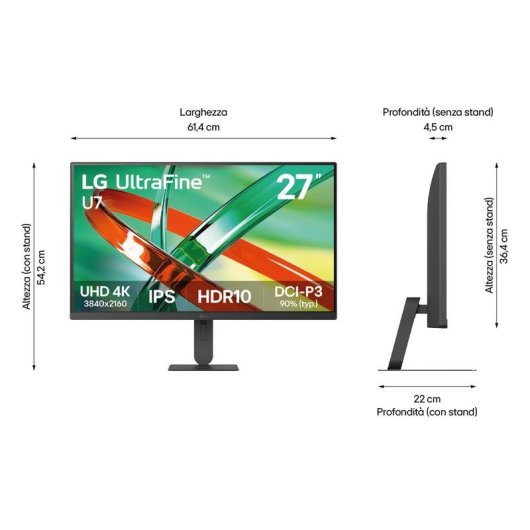 Monitor LG 27U711B-B 27" UltraHD 4K 60Hz IPS HDR10 Antirreflectante VESA
