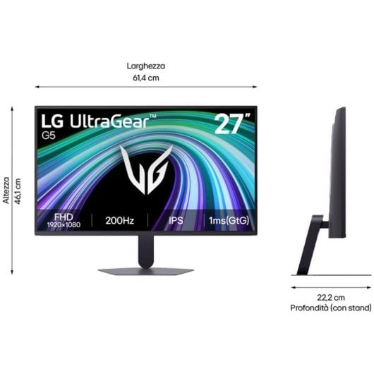 Monitor LG 27G523B-B 27" FullHD 200Hz IPS 1ms FreeSync G-SYNC HDR10 Gaming
