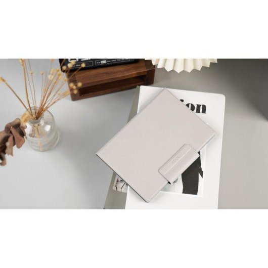 Cover Magnetica di Lusso per Boox Tab Mini C - Bianco (Grigio Legno) - Con Funzione Attivazione/Disattivazione