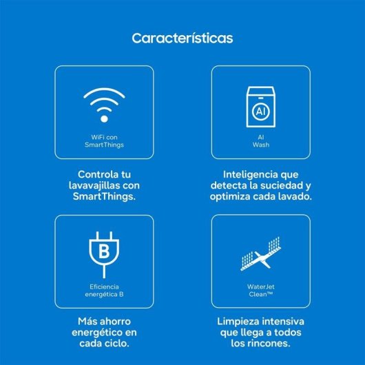 Lavavajillas Samsung DW80H73YBFFU1 14 Cubiertos B con WiFi y AI Wash