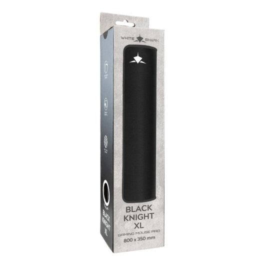 Alfombrilla para ratón White Shark BLACK KNIGHT XL Negro Textil Caucho Base Antiderrapante