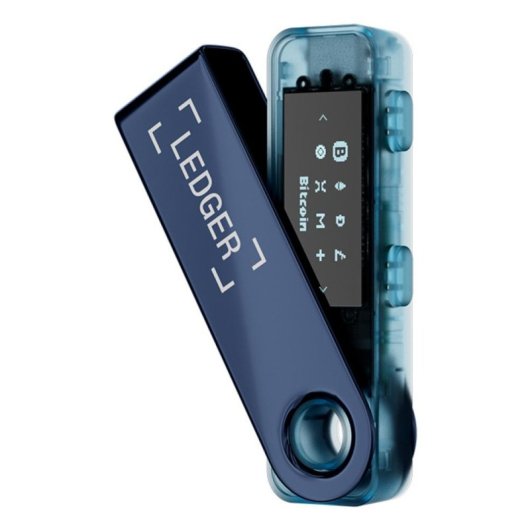 Carteira Hardware Ledger Nano S Plus Bitcoin Ethereum NFT USB Azul Negro