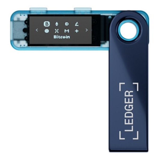 Carteira Hardware Ledger Nano S Plus Bitcoin Ethereum NFT USB Azul Negro