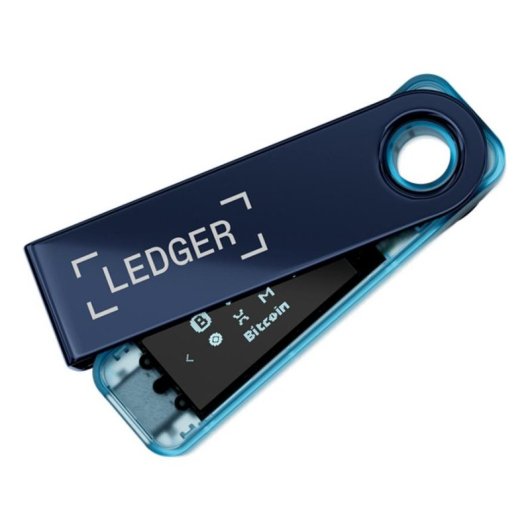 Carteira Hardware Ledger Nano S Plus Bitcoin Ethereum NFT USB Azul Negro