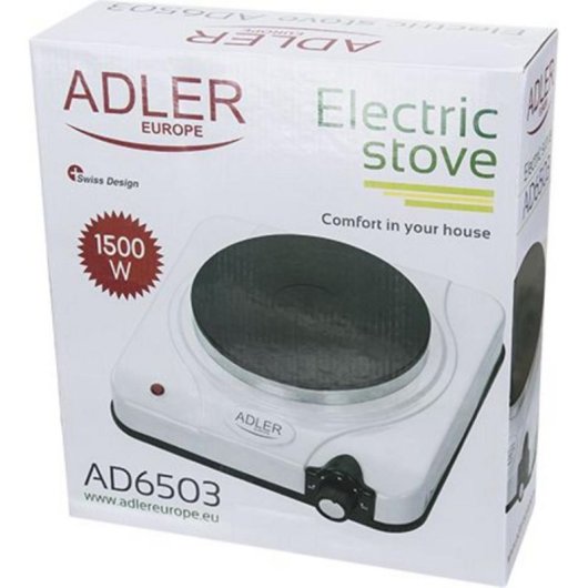 Placa Encimera Adler AD 6503 Blanca 1 Zona Eléctrica 1500W