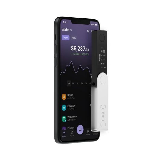 Monedero offline Ledger Nano X para criptomonedas Bitcoin Ethereum NFT Negro