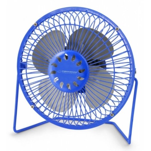 Ventoinha de Sobremesa Esperanza Yugo EA149B 2,5W 14cm USB Azul 1 Velocidade Inclinação Ajustável