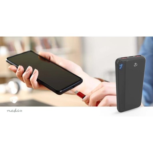 Batería Externa Nedis PBKPD20W125BK 10000 mAh 20W Negro