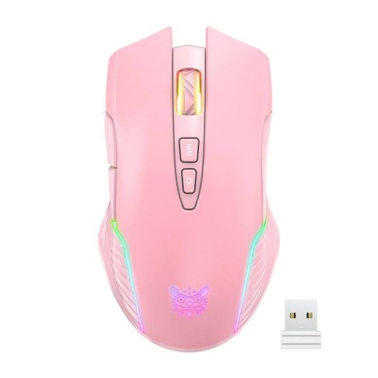 Ratón ONIKUMA CW905 Wireless 2.4G 3600 DPI Rosa RGB 7 Botones Gaming