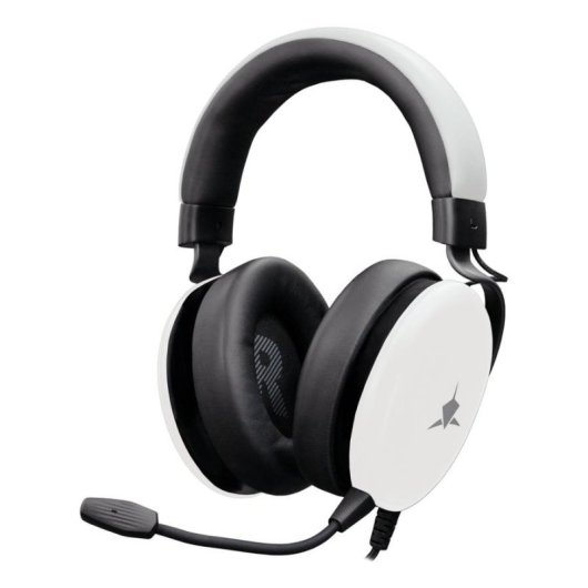 Auriculares White Shark ELEPHANT con cable, conexión 3,5 mm, gaming, micrófono y volumen rotatorio blanco y negro
