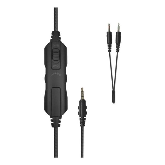 Auriculares White Shark ELEPHANT con cable, conexión 3,5 mm, gaming, micrófono y volumen rotatorio blanco y negro