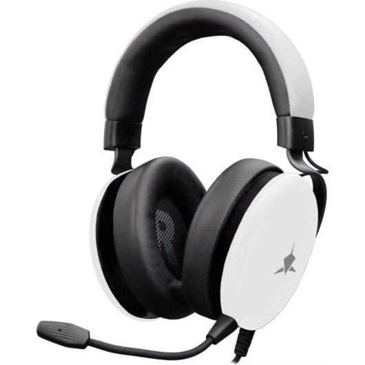 Auriculares White Shark ELEPHANT con cable, conexión 3,5 mm, gaming, micrófono y volumen rotatorio blanco y negro