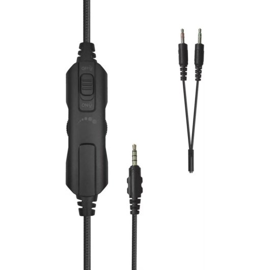 Auriculares White Shark ELEPHANT con cable, conexión 3,5 mm, gaming, micrófono y volumen rotatorio blanco y negro