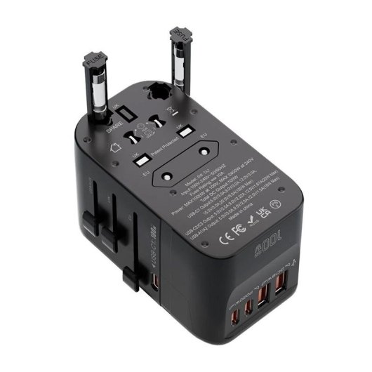 Adaptador de Viaje Blitzwolf BW-TA2 5 en 1 100W GaN USB-C PD