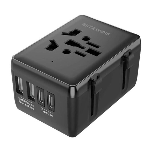 Adaptador de Viaje Blitzwolf BW-TA1 4 en 1 2xUSB + C + PD 20W