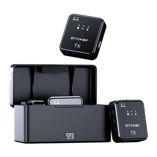 Micrófono BlitzWolf BW-SX63 inalámbrico omnidireccional con DSP y batería 1000mAh