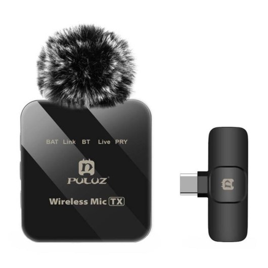 Micrófono Puluz PU648B USB-C inalámbrico con reducción de ruido ENC y 12h batería