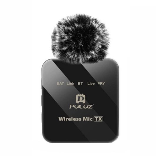 Microfone Puluz PU647B sem fios lavalier com ligação Lightning e cancelamento ENC