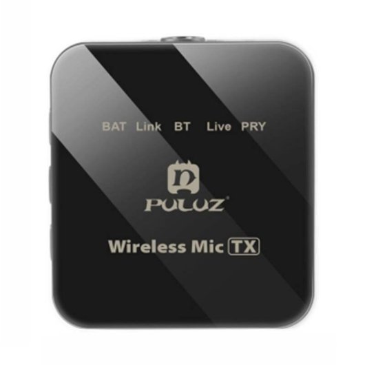 Microfone Puluz PU647B sem fios lavalier com ligação Lightning e cancelamento ENC