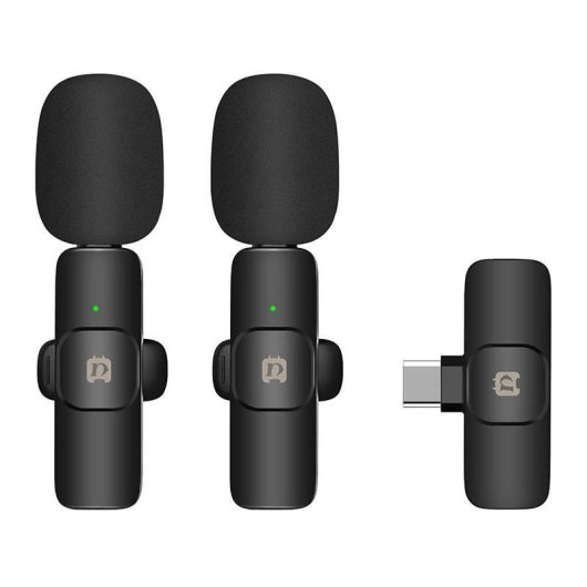 Micrófono Puluz PU3151B Lavalier inalámbrico omnidireccional USB-C con reducción de ruido