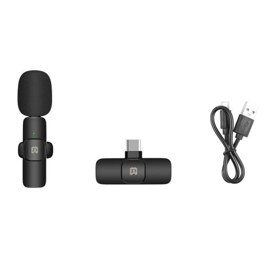 Micrófono Puluz PU3151B Lavalier inalámbrico omnidireccional USB-C con reducción de ruido