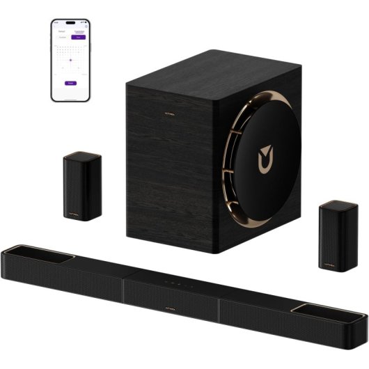 Barra de Sonido Ultimea Skywave X70 7.1.4 490W Bluetooth HDMI eARC Dolby Atmos Noire