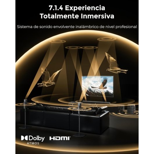 Barra de Sonido Ultimea U442A Skywave X70 7.1.4 980W Bluetooth HDMI eARC Dolby Atmos Noire