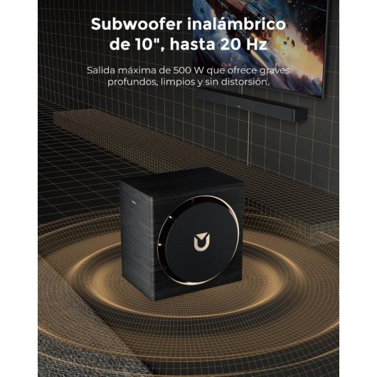 Barra de Sonido Ultimea U442A Skywave X70 7.1.4 980W Bluetooth HDMI eARC Dolby Atmos Noire