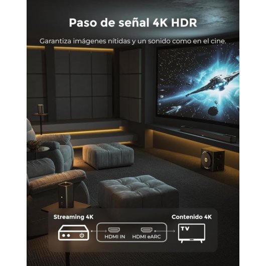 Barra de Sonido Ultimea U442A Skywave X70 7.1.4 980W Bluetooth HDMI eARC Dolby Atmos Noire