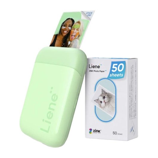 Imprimante portable Zink Bluetooth Liene Pearl 2x3" verte avec batterie intégrée
