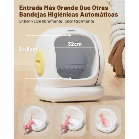 Caixa de Areia Inteligente para Gatos UBPet C20 Autolimpieza com App