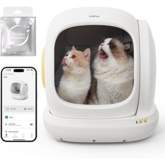 Caixa de Areia Inteligente para Gatos UBPet C20 Autolimpieza com App