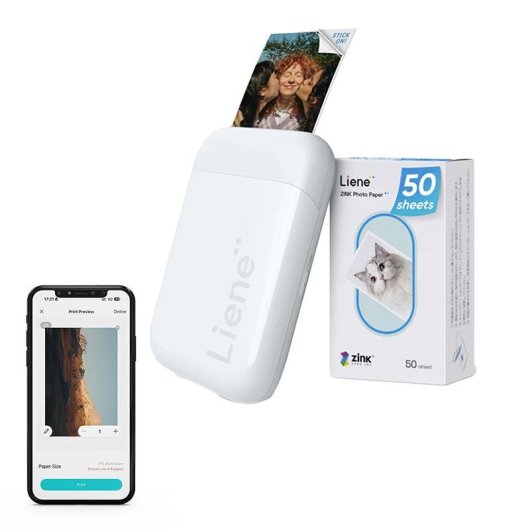 Impresora portátil Bluetooth Zink Liene Pearl 2x3" blanca con batería integrada