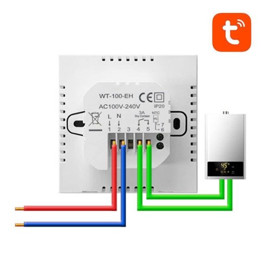 Termostato Inteligente Avatto ZWT100-BH-3A Inalámbrico para Calefacción