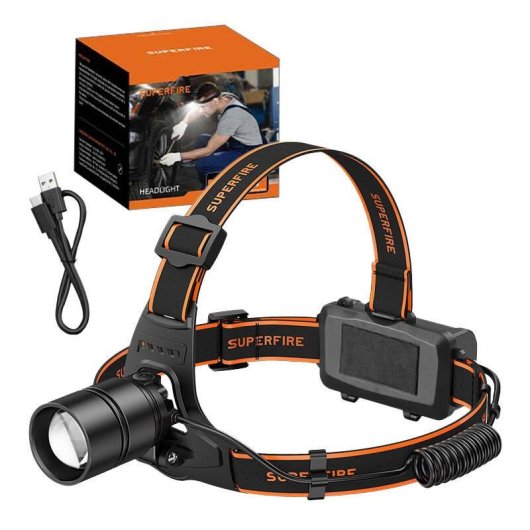 Linterna frontal Superfire HL71 500 lm USB 5 modos