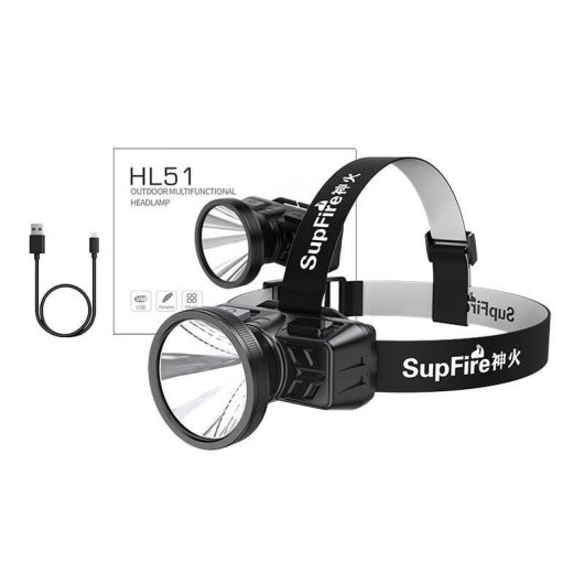 Linterna Frontal Superfire HL51 160 lm Micro-USB 4 Modos 300 m