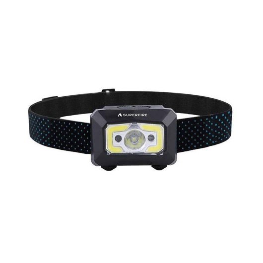 Linterna de cabeza Superfire X30 340 lúmenes USB 5 modos 130 m