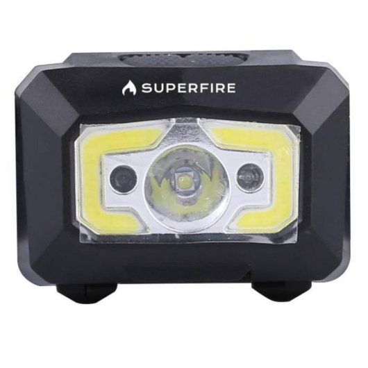 Linterna de cabeza Superfire X30 340 lúmenes USB 5 modos 130 m