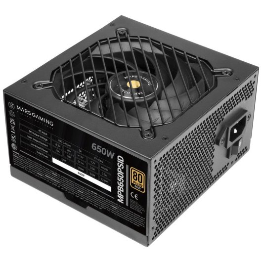 Mars Gaming Mpb650psid Fuente Alimentación 650w 80 Plus Gold Atx 3.1 Pcie 5.1 Negro