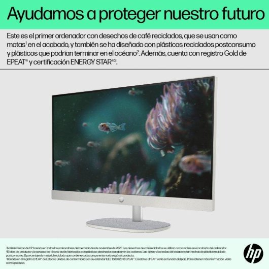 Ordenador Todo en uno HP 24-cr0117ns Intel Core i5-1335U 16GB 512GB SSD Iris Xe 23.8" Windows 11 Home Blanco