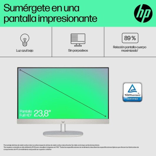 Ordenador Todo en uno HP 24-cr0117ns Intel Core i5-1335U 16GB 512GB SSD Iris Xe 23.8" Windows 11 Home Blanco